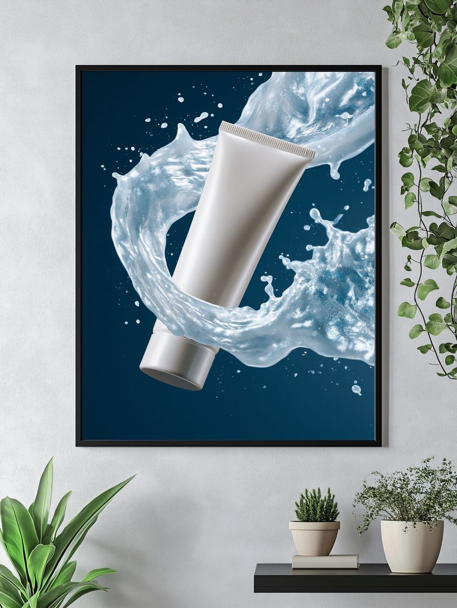 Cosmetic Tube Splash Illustration Poster. — room view 4