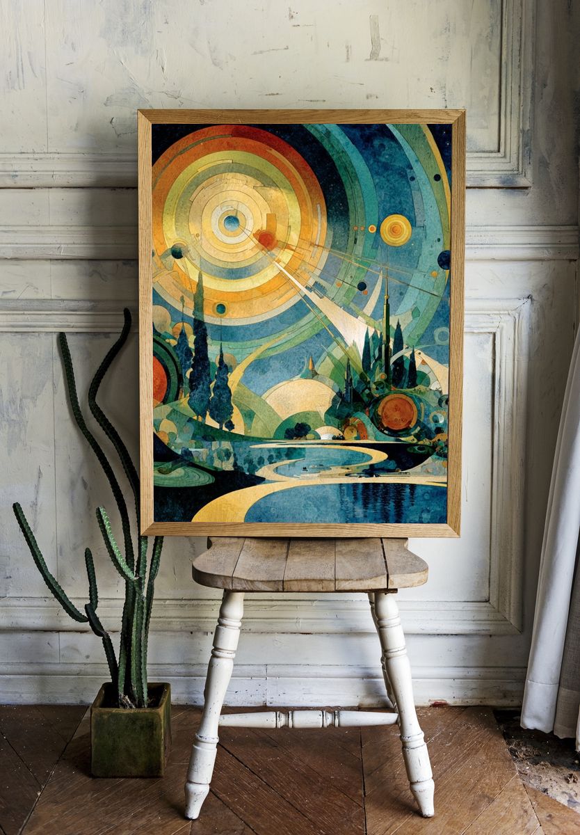 Cosmic Landscape — Abstract Print. — room view 1