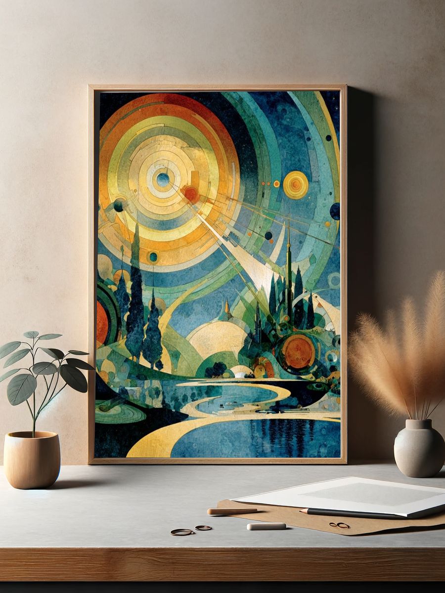 Cosmic Landscape — Abstract Print. — room view 2