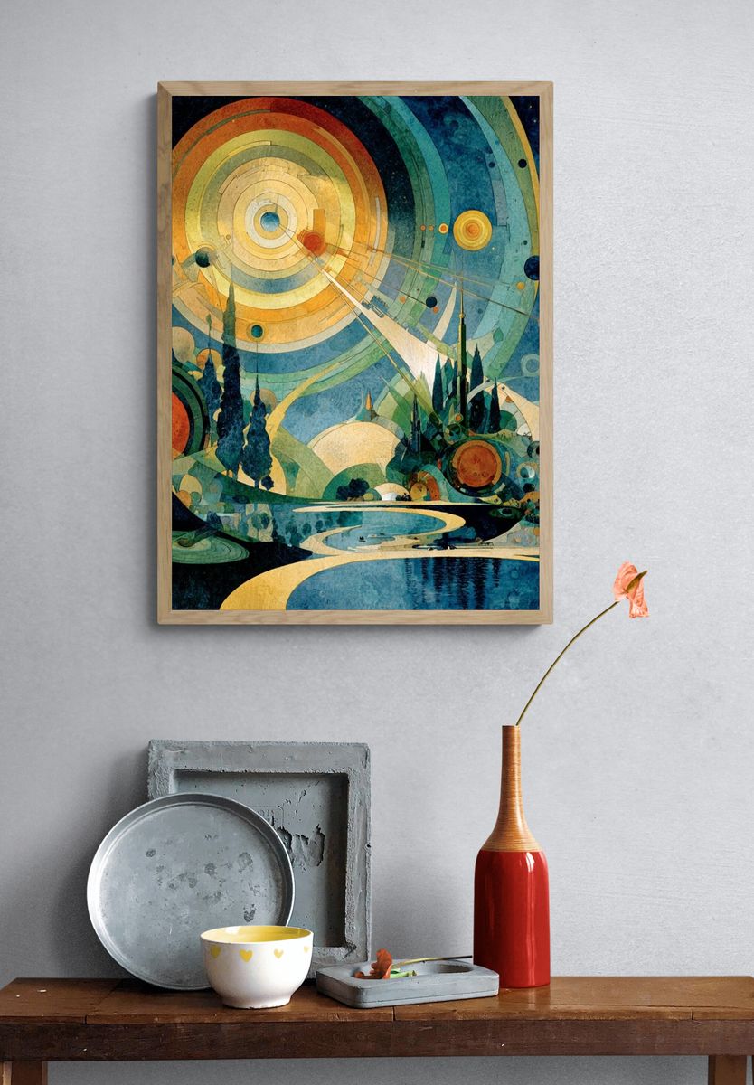 Cosmic Landscape — Abstract Print. — room view 3