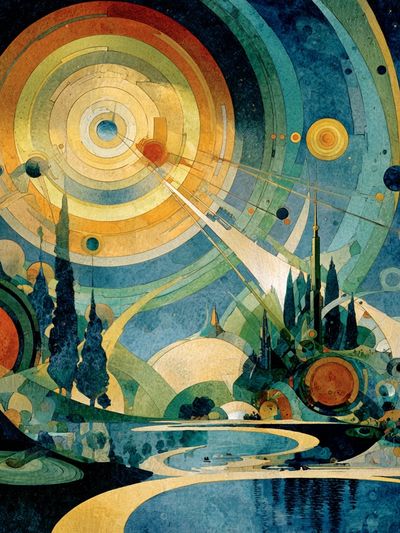 Cosmic Landscape — Abstract Print. poster print