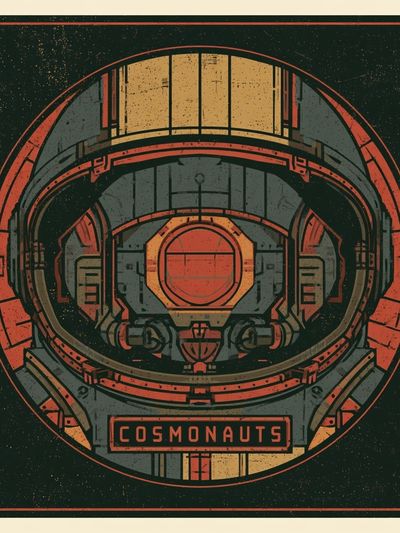 Cosmonaut Helmet Retro Poster. poster