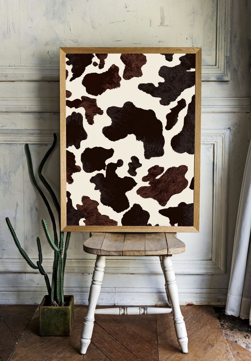 Cowhide Pattern — Illustration Print. — room view 1