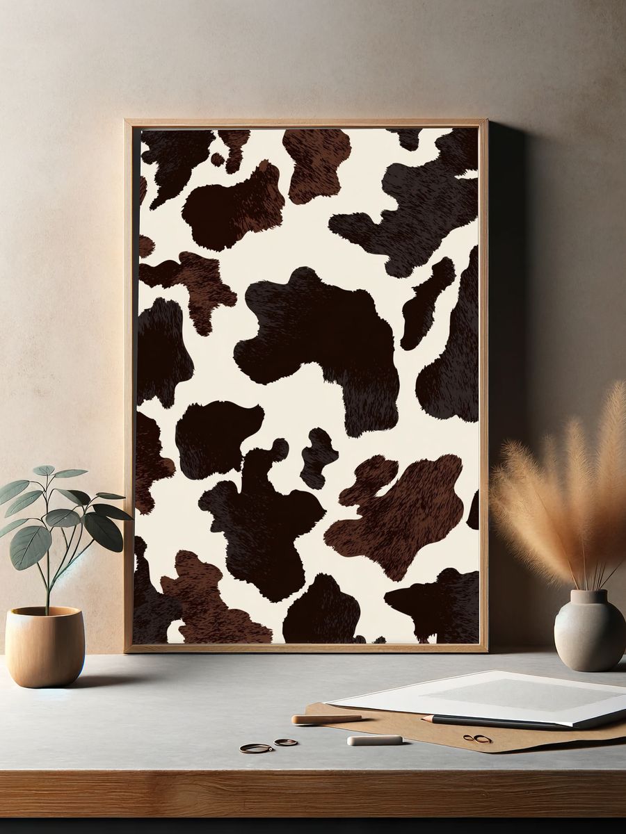 Cowhide Pattern — Illustration Print. — room view 2