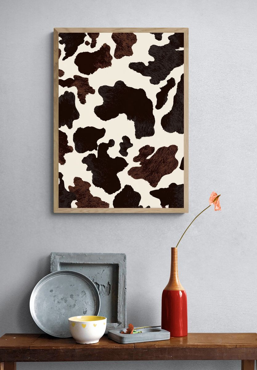 Cowhide Pattern — Illustration Print. — room view 3
