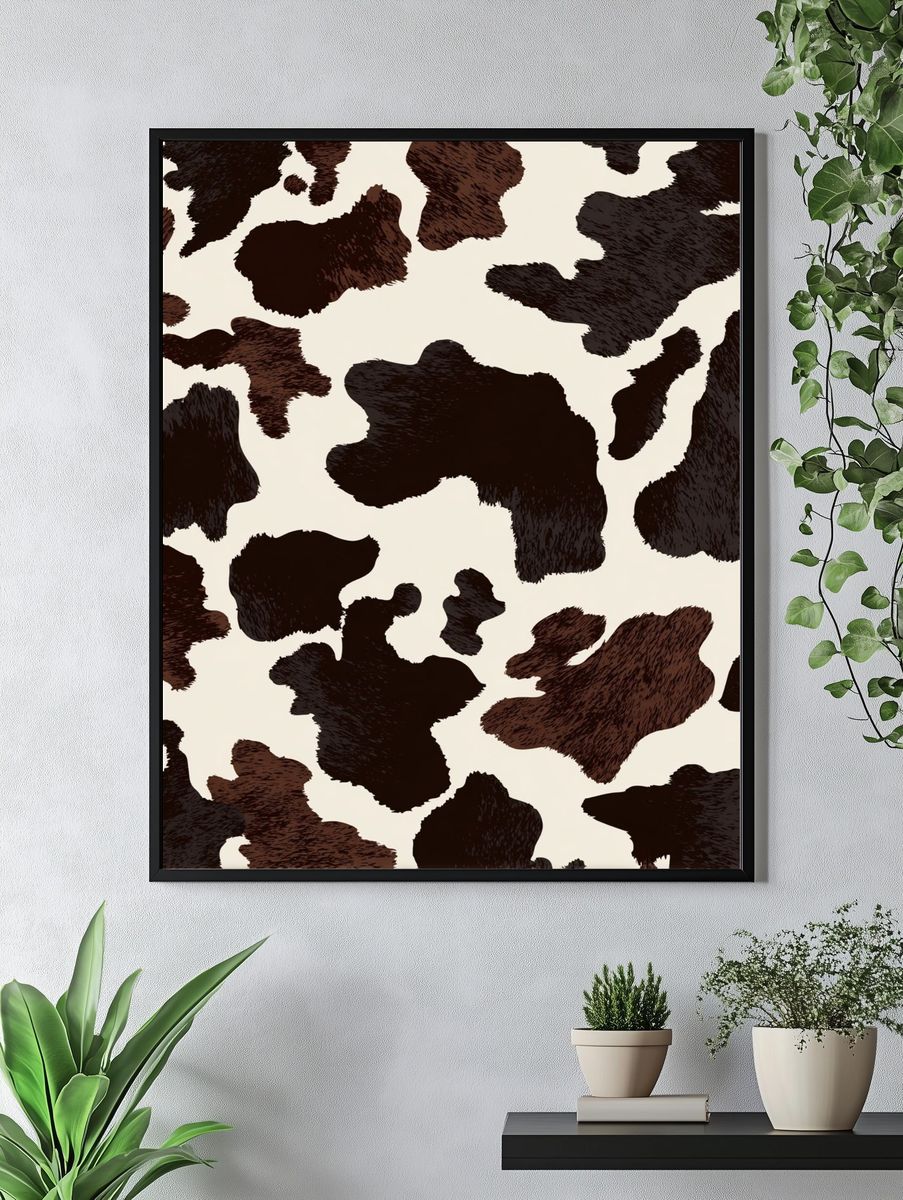 Cowhide Pattern — Illustration Print. — room view 4