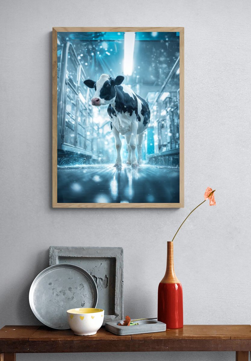 Curious Cow — Photography Print. — room view 3