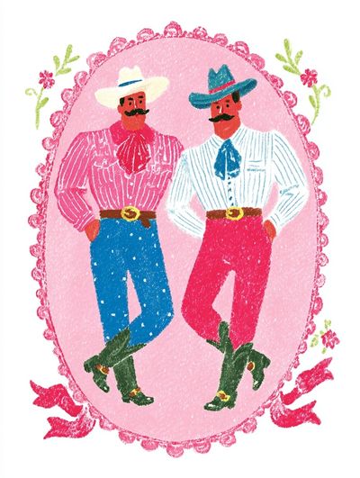 Cowboy Duo — Vintage Print. poster