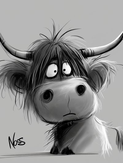 Cow Portrait Illustration Poster. poster