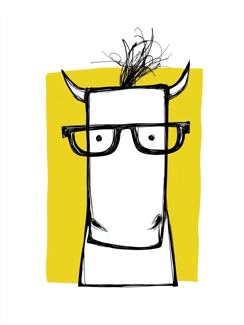 Horned Cow Portrait Print. poster detail