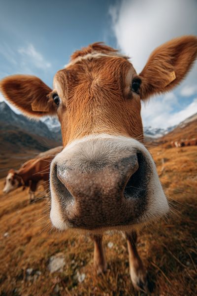 Curious Cow Portrait Poster. poster