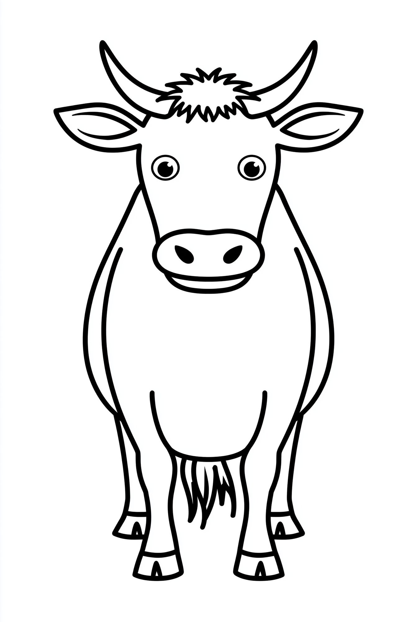 Cute Cow Line Art Poster. poster detail