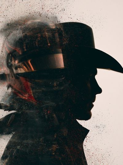 Cowboy Silhouette Photography Poster.