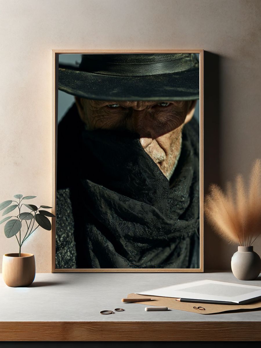 Cowboy Portrait Photography Poster. — room view 2