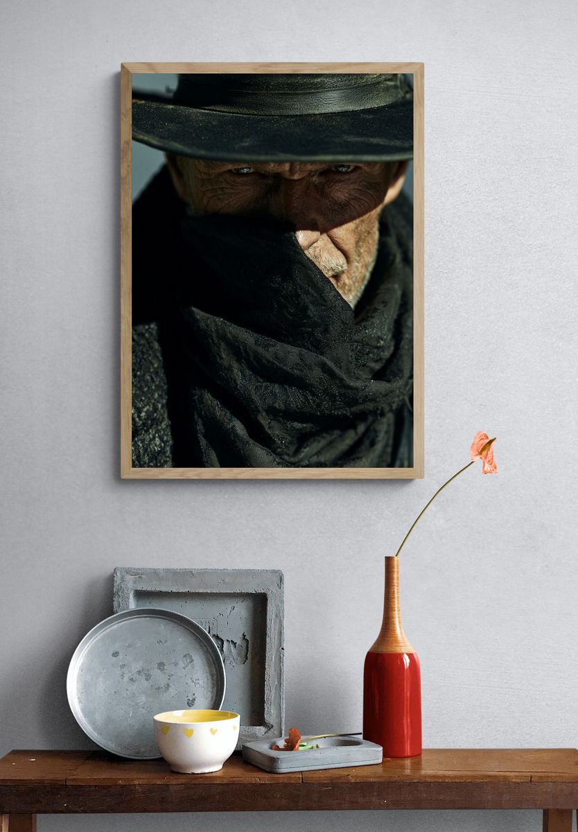 Cowboy Portrait Photography Poster. — room view 3