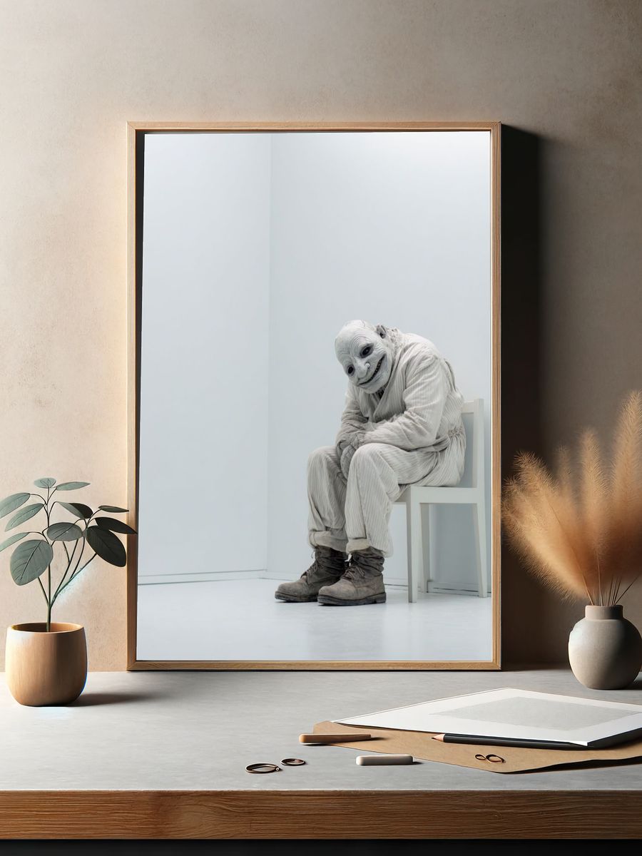 Creepy Clown Portrait Poster. — room view 2