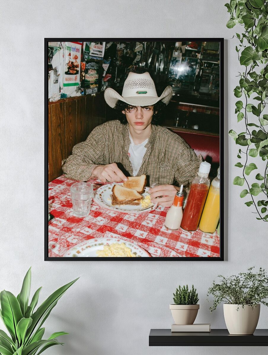 Cowboy at Diner — Photography Print. — room view 4