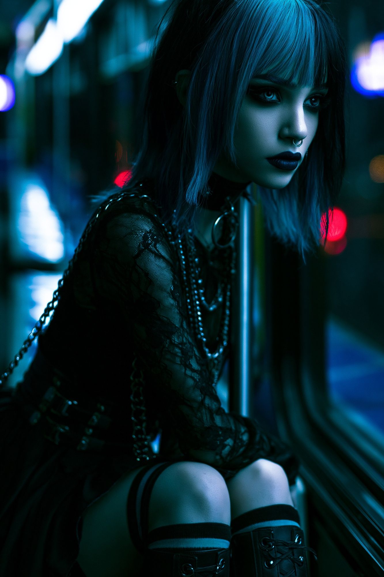 Cyberpunk Goth Portrait Poster. poster — photography art