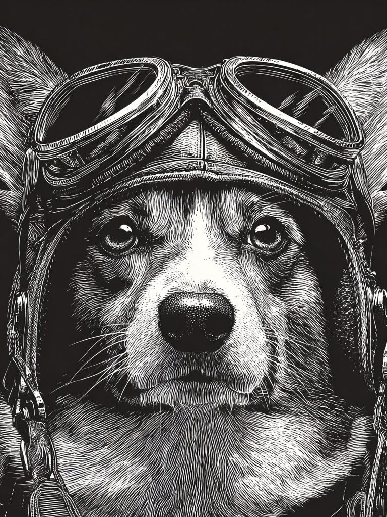 Corgi Pilot — Illustration Print. poster detail