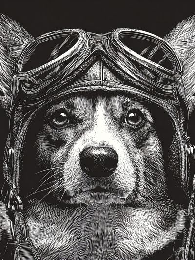 Corgi Pilot — Illustration Print. poster print
