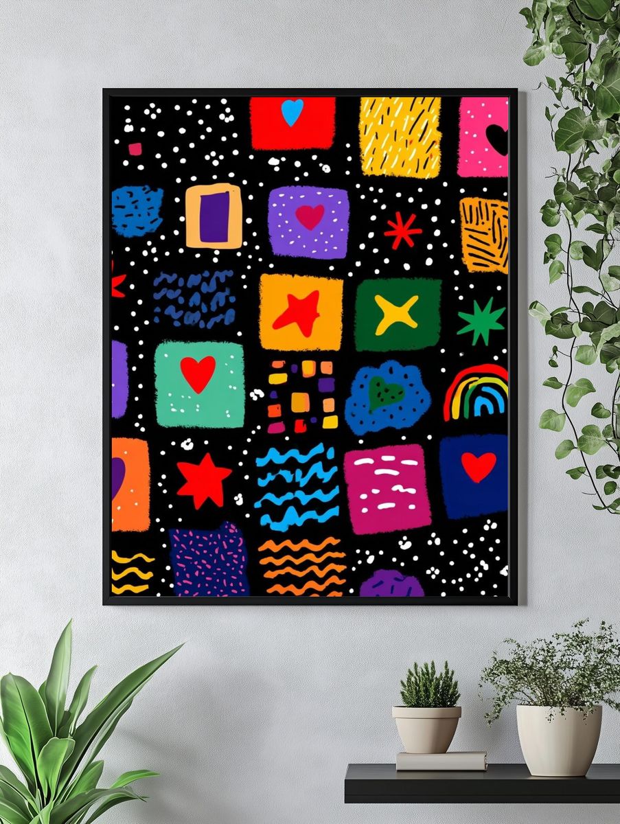 Colorful Patterns — Illustration Print. — room view 4