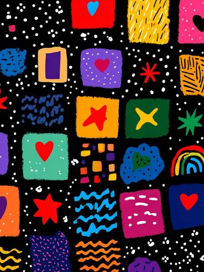 Colorful Patterns — Illustration Print. poster print