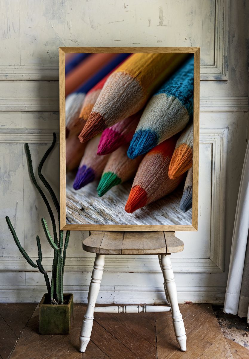 Colored Pencil Tips Photography Print. — room view 1