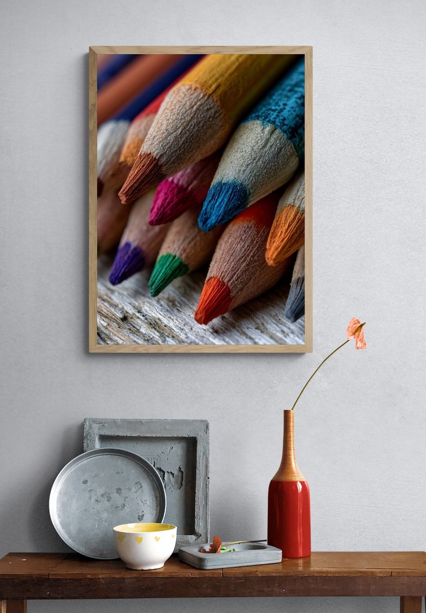 Colored Pencil Tips Photography Print. — room view 3