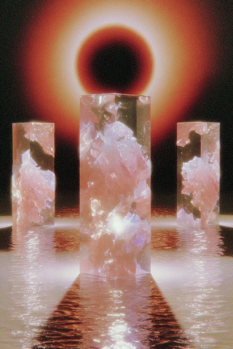 Crystal Pillars — Surrealism Print. poster detail