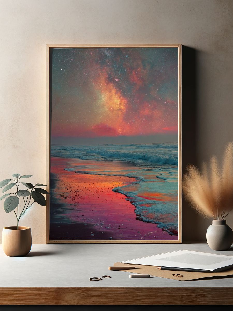 Cosmic Beach Sunset Poster. — room view 2