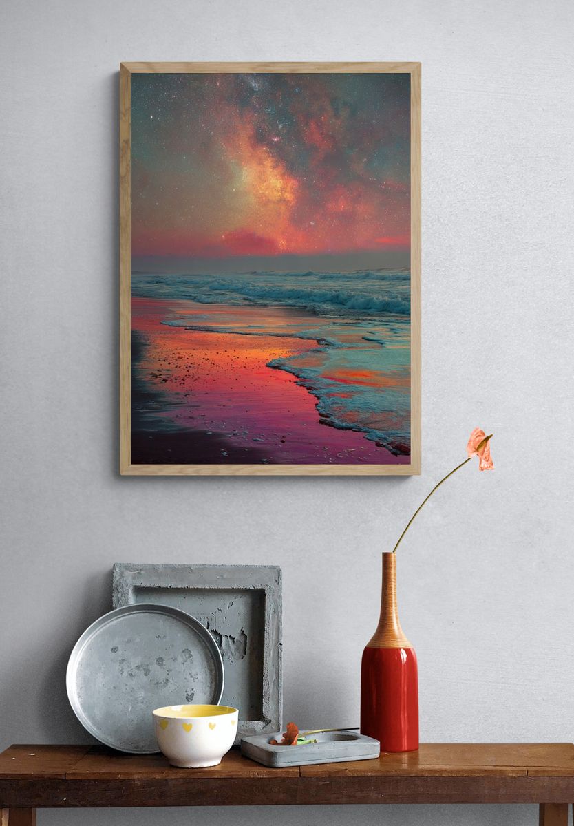 Cosmic Beach Sunset Poster. — room view 3