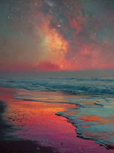 Cosmic Beach Sunset Poster
