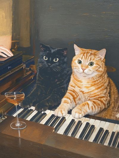 Cats Playing Piano