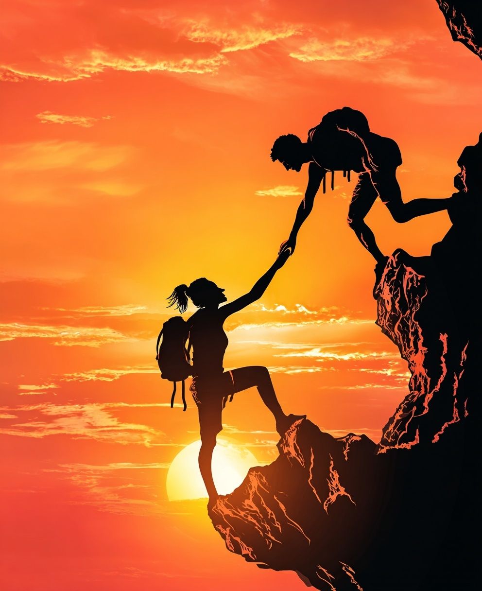 Climbing Together — Inspirational Print. poster detail