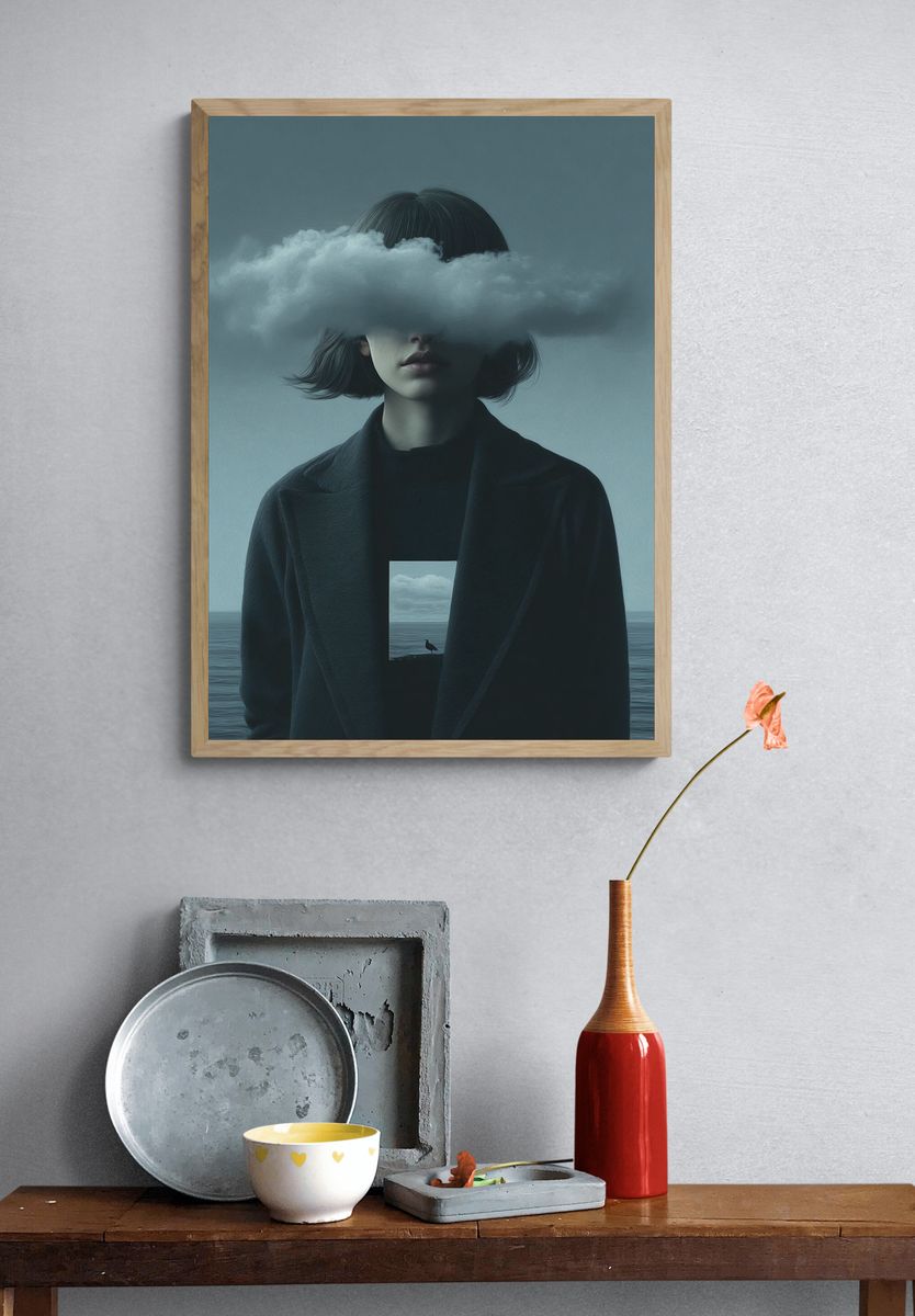 Clouded Thoughts — Surrealism Print. — room view 3