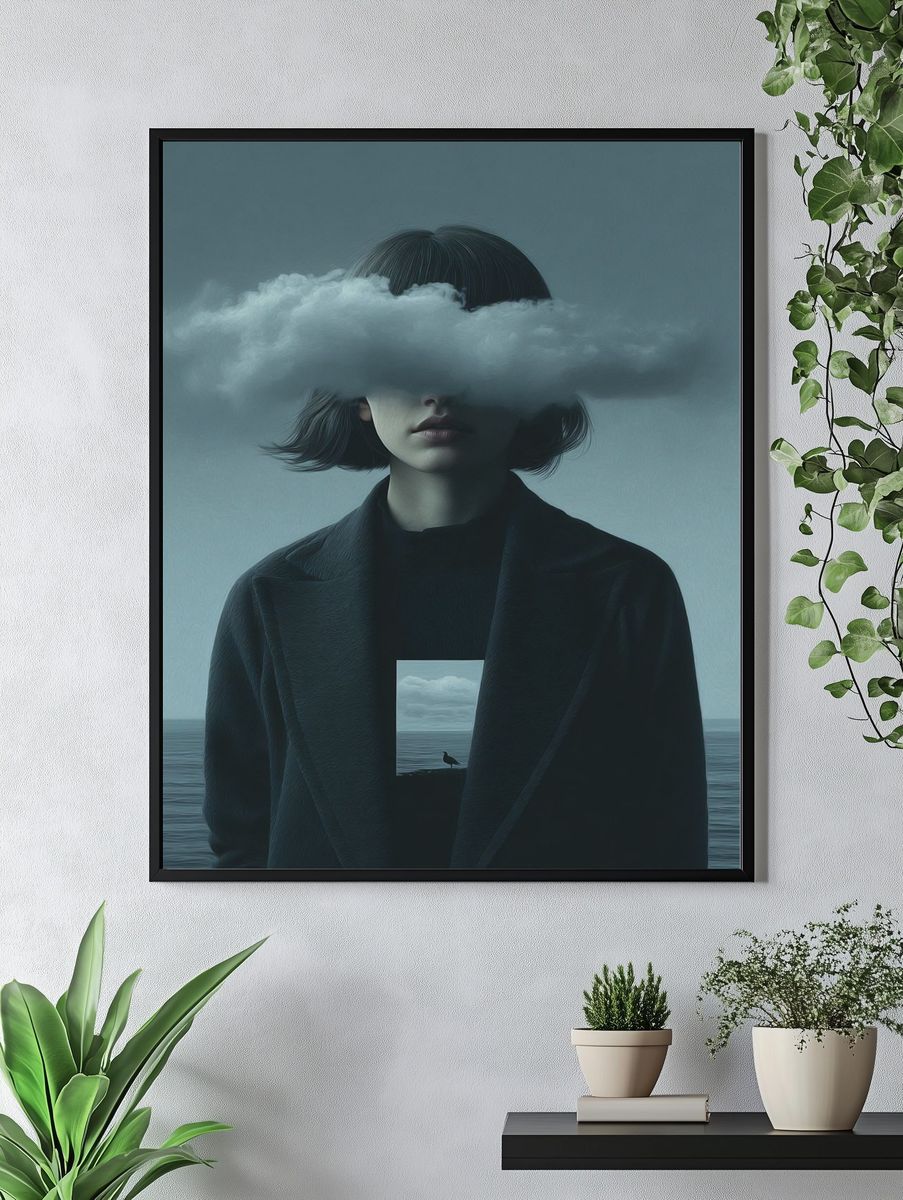 Clouded Thoughts — Surrealism Print. — room view 4