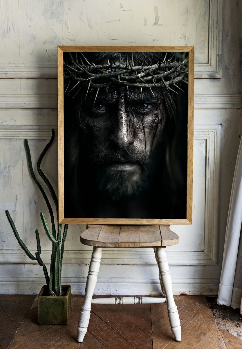 Crowned Christ — Fine Art Print. — room view 1
