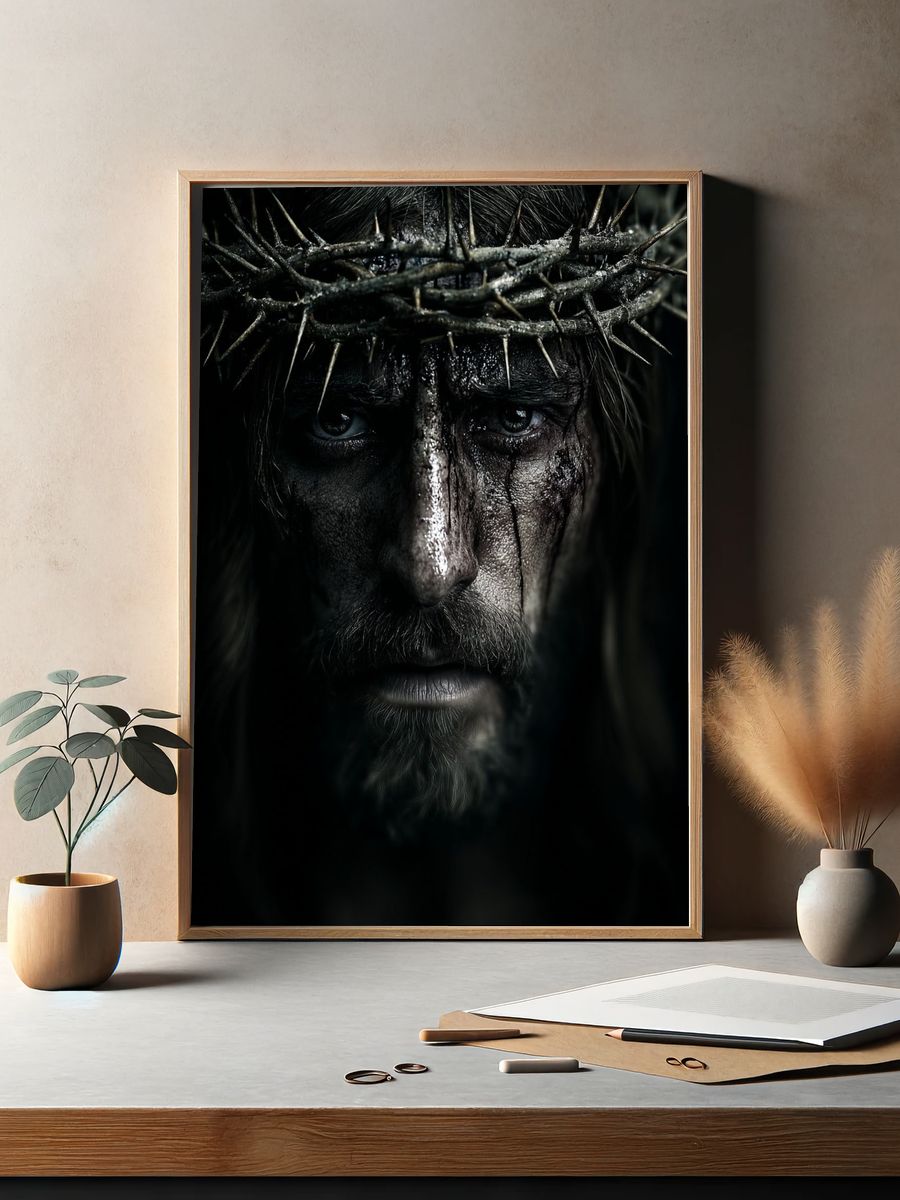 Crowned Christ — Fine Art Print. — room view 2