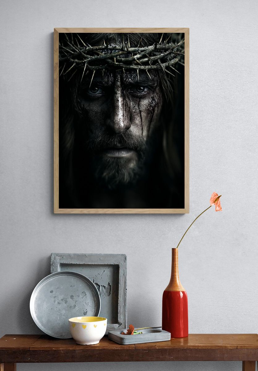 Crowned Christ — Fine Art Print. — room view 3