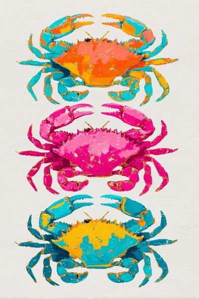 Colorful Crabs — Illustration Print. poster print