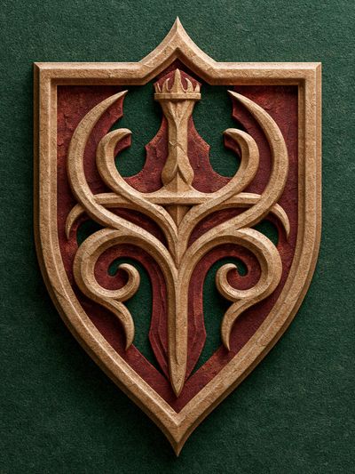 Ornate Crest Emblem Print.