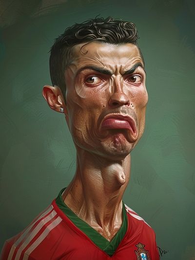Cristiano Ronaldo Caricature Illustration Poster.