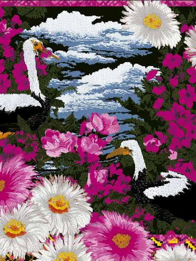 Crane and Daisy Garden Poster.