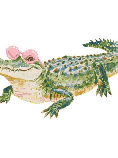 Cool Crocodile — Watercolor Print. poster print