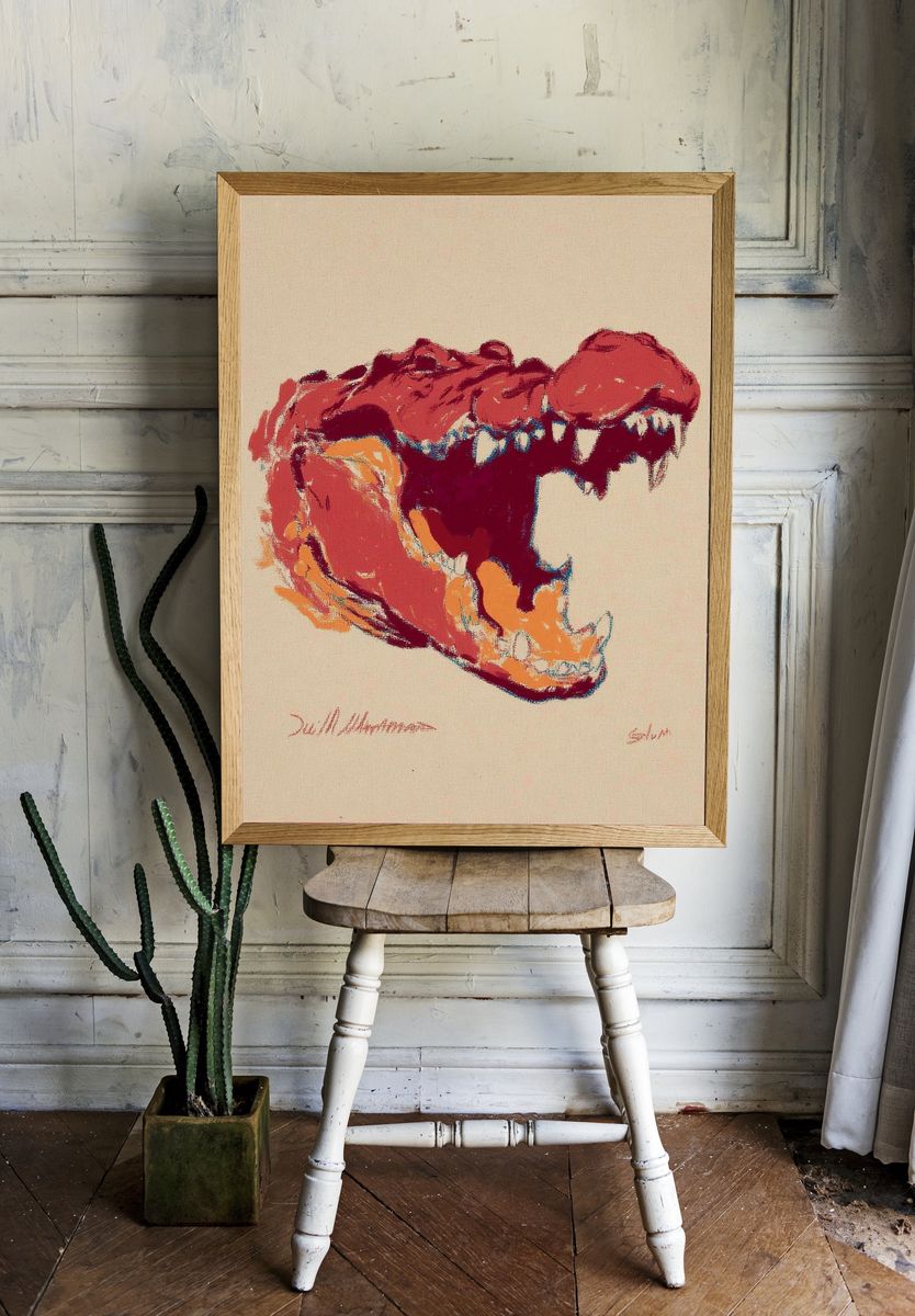 Crocodile Head — Abstract Print. — room view 1