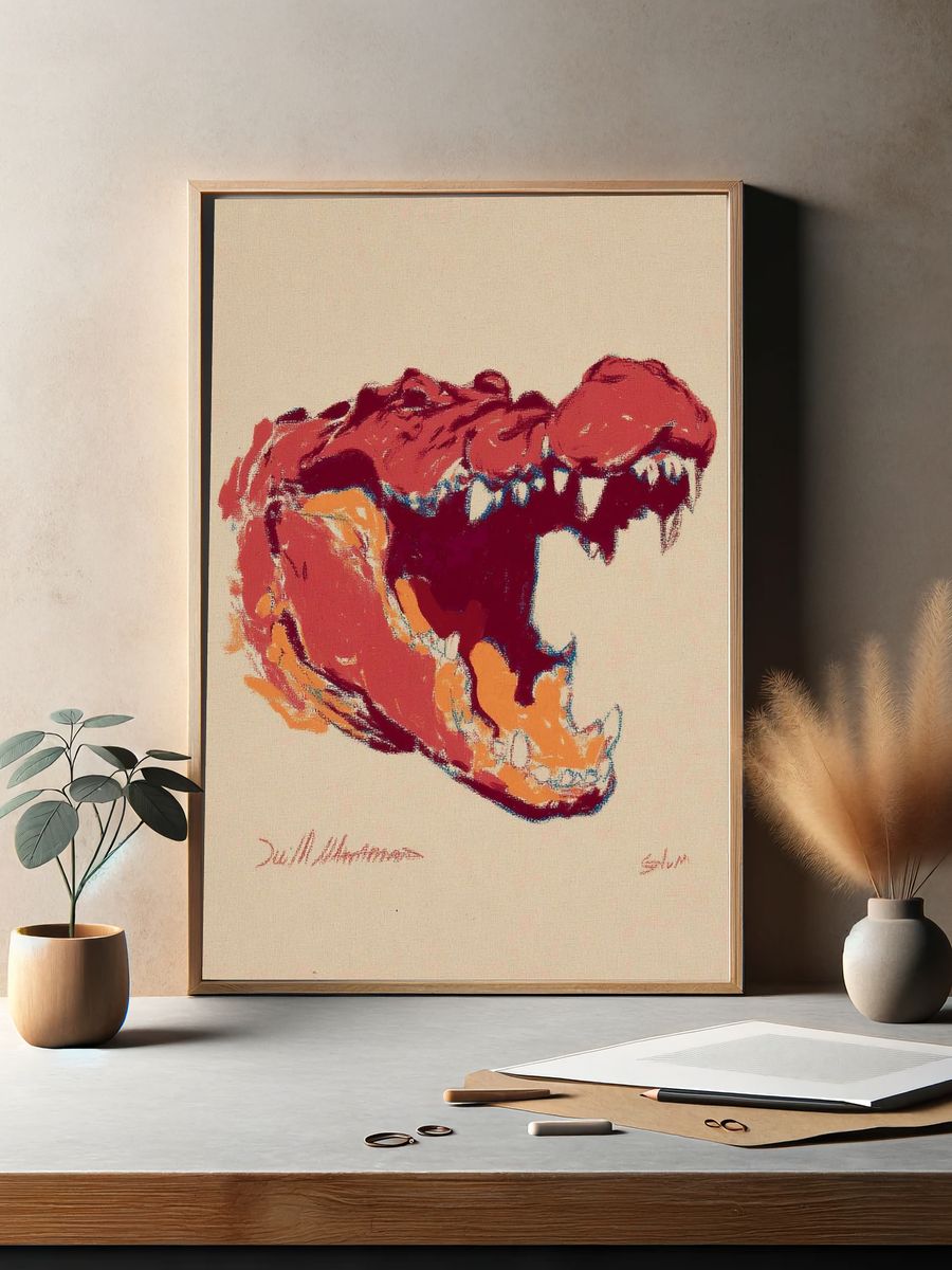 Crocodile Head — Abstract Print. — room view 2
