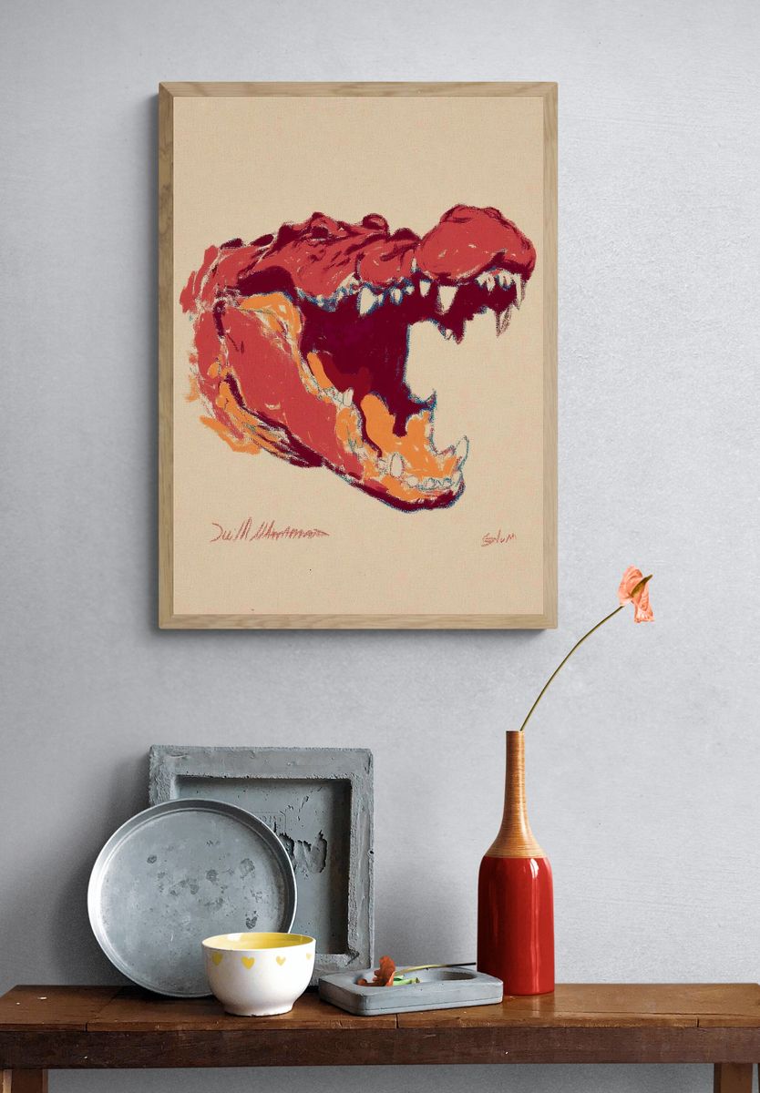 Crocodile Head — Abstract Print. — room view 3