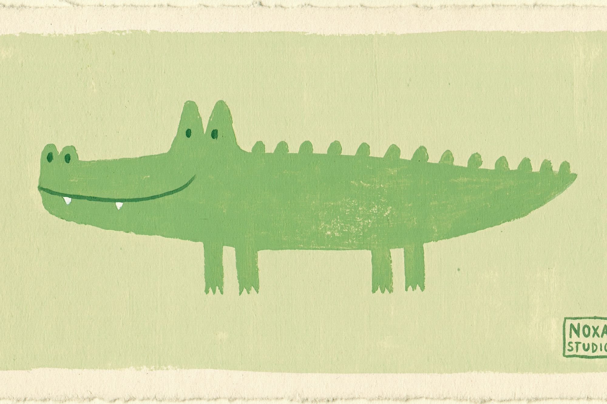 Green Crocodile Illustration Poster. poster — animals art