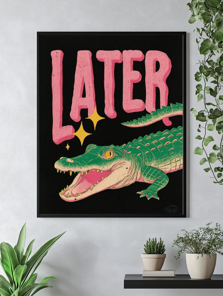 Later Crocodile Retro Poster. — room view 4