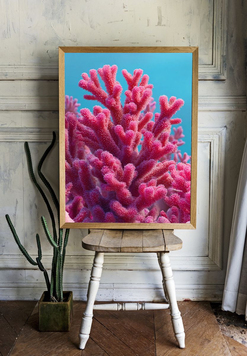 Vibrant Coral Reef — Nature Print. — room view 1